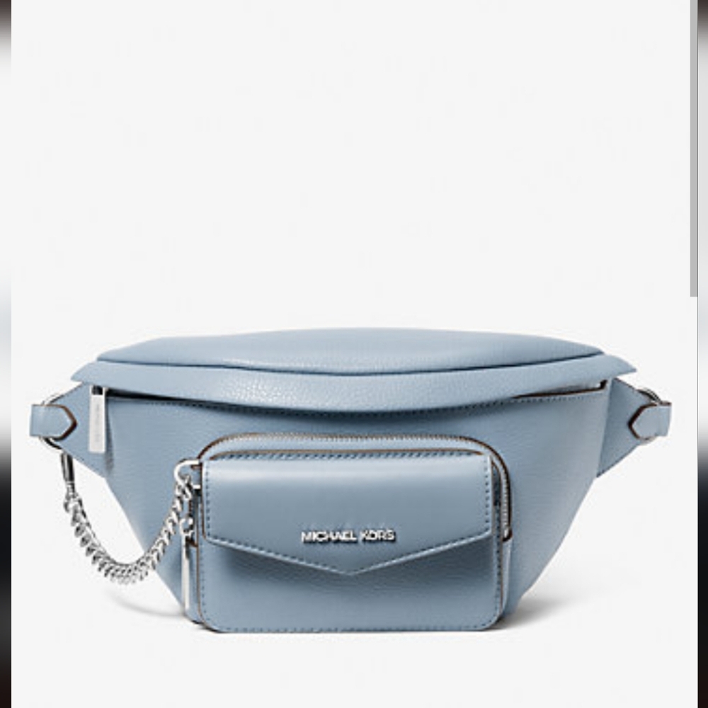 Michael Kors Maisie Large Pale Blue, 2-n-1 Waistpack Cars Fanny Pack Bag
